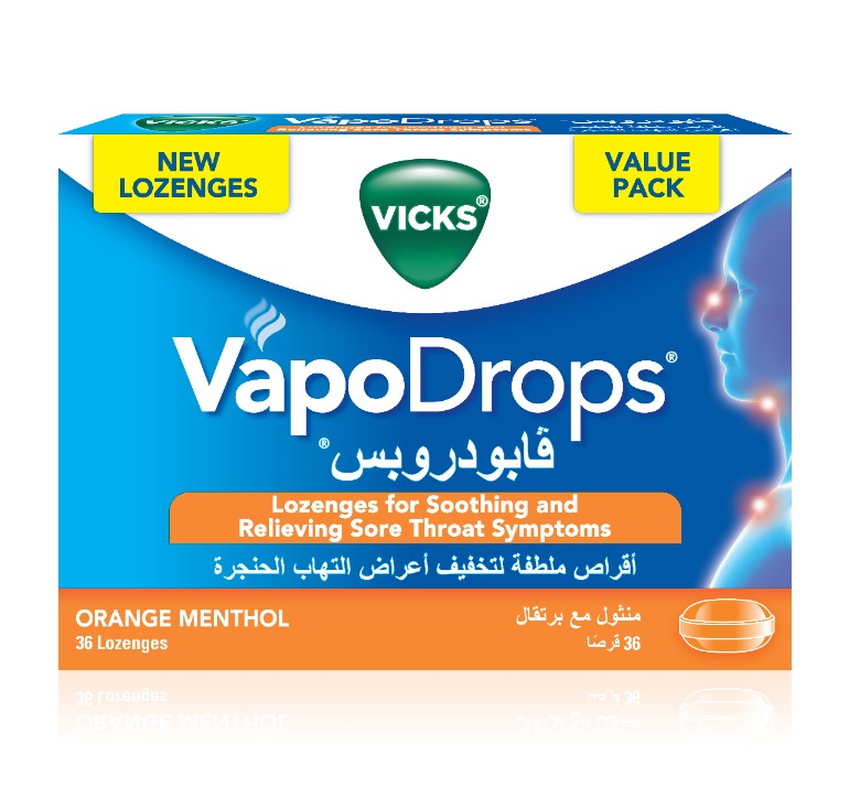 Vicks Vapo Drops Orange Menthol 36 Lozenges