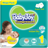 Baby Joy Compressed Newborn (1) Up to 4 Kg Mega Pack 84 Diapers