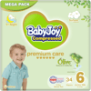 Baby Joy Compressed Olive Junior XXL (6) 16-25 Kg Mega Pack 34 Diapers