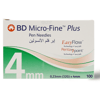 Bd Micro Fine Pen Needles Easy Flow 4Mm 100 Pcs

