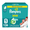 Pampers Size (1) Newborn 2-5 Kg Jumbo Box 136 Diapers