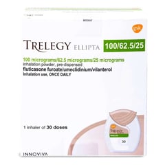 Trelegy Ellipta 100/62.5/25Mcg inhaler
