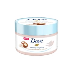 Dove Exfolating Body Scrub Macadamia And Rice Milk Original 225 Ml

