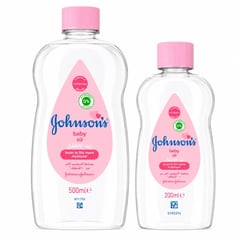 Johnson`s Baby Oil Pack Of 2 (500 ml + 200 ml)
جونسون بيبي زيت الأطفال عبوتين (500 مل + 200 مل)