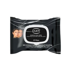 Enjoy Purify Charcoal Facial Wipes 25pcs