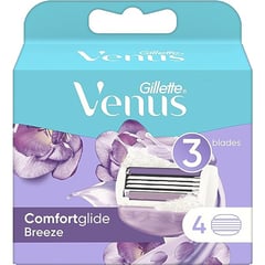 Gillette venus comfort glide breeze 3 blades, 4 Count