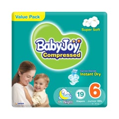 Baby Joy Compressed Junior 2XL (6) 16-25 Kg Value Pack 19 Diapers