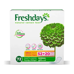 Freshdays Pantyliner Normal (52+20 Pantyliners Free)