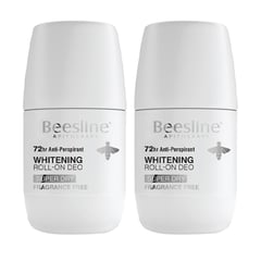 Beesline Deo Roll On Natural Whitening Super Dry Fragrance Free 50 ml (1+1 Free)
بيزلين مزيل عرق رول أون تفتيح لبشرة تحت الابط بدون رائحة للنساء 50 مل (1+1 مجاناً)