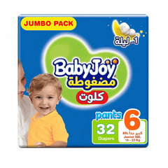 Baby Joy Compressed Pants Junior 2XL (6) 16-23 Kg Jumbo Pack 32 Diapers