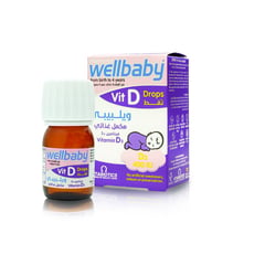 Wellbaby 400IU Vitamin D3 drops
ويلبيبي 400 وحدة دولية فيتامين دي 3 نقط فم للأطفال
