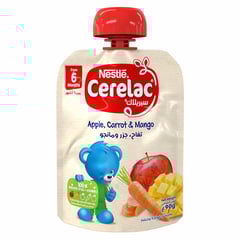Cerelac Apple, Carrot & Mango Baby Food 90g
مهروس سيريلاك التفاح والجزر والمانجو 90 جم 