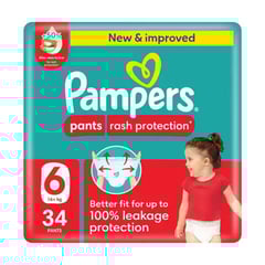 Pampers Baby Pants With Aloe Vera Lotion Size (6) 16-21 Kg 34 Pants Mega Pack