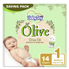 بيبي جوي أوليف مقاس1 حديث ولادة العبوة التوفيرية من 3.5 الى7 كيلو 14حفاض