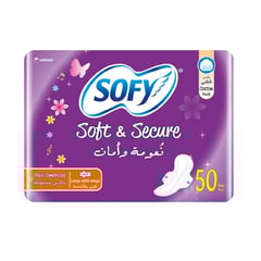 Sofy Soft And Secure, Maxi, Large 29 Cm, Sanitary Pads With Wings, Pack Of 50 Pads