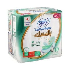 سوفي فوط صحية مضادة للبكتيريا برائحة المسك 10 قطع