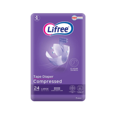 Lifree Tape Adult Diaper Large Jumpo Pack 24 Pieces
ليفري شريط لاصق حفاضات لكبار السن، مقاس كبير، عبوة جامبو (24) قطعة