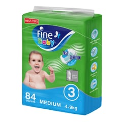 FINE BABY SIZE (3) MEDIUM ,MEGA PACK 84 DIAPERS