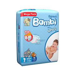 Bambi Size (3) Medium Mega Pack 92 Diapers