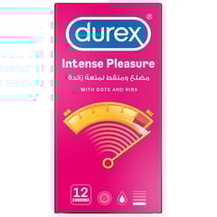 ديوريكس واقي ذكري مضلع ومنقط لاثارة كليكما 12 قطعة