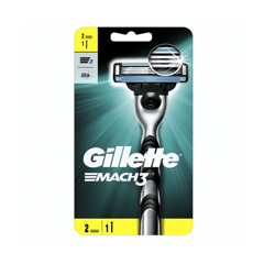 Gillette Mach3 Razor And 2 Refill Blades
جيليت ماك 3 ماكينة حلاقة و 2 شفرات حلاقة