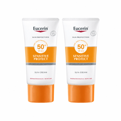 Eucerin Sun Cream Sensitive Protect SPF50+ - 50 ml (1+1 Free)
يوسيرين واقي شمس كريم للبشرة الحساسة بمعامل حماية من الشمس 50+ - 50 مل (1+1 مجاناً)