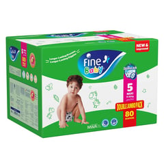 Fine Baby Double Lock Maxi (5) 11-18 kg Double Jumbo Pack 80 Diapers