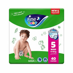 Fine Baby Double Lock Maxi (5) 11-18 kg Jumbo Pack 40 Diapers