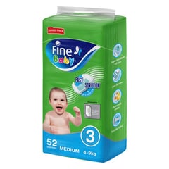 Fine Baby Size (3) Medium Jumbo Pack 52 Diapers