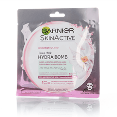 Garnier Hydra Bomb Chamomile Extract + Hyaluronic Acid + Hydrating Serum Face Mask 32g
غارنيه هيدرا بومب قناع الوجه بخلاصة البابونج + حمض الهيالورونيك + سيروم مرطب 32 جم