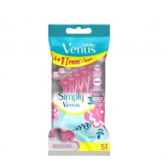 Gillette Simply Venus 3 Blades Disposable Razors (4+1 Free Pcs)
جيليت فينوس سمبلي 3 موس ماكينة حلاقة (4 شفرات + شفرة مجاناً)
