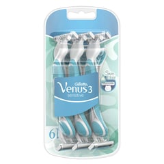 جيليت فينوس 3 شفرات للبشرة الحساسة استعمال واحد 6 قطع
