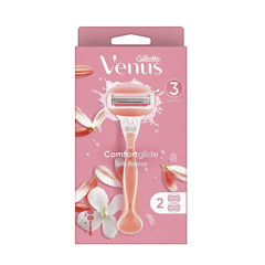 جيليت ماكينة حلاقة فينوس كومفورت جلايد سبا بريز بعطر الشاء الابيض للنساء،2 قطعة