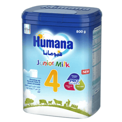 Humana (4) Junior Milk 800g
هيومانا جونيور (4) تركيبة حليب للأطفال 800 جم