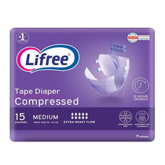 Lifree Tape Compressed Adults Diapers Medium 15 Diapers