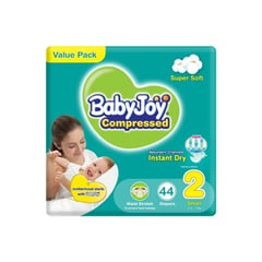 Baby Joy Compressed Small (2) 3.5-7 Kg Value Pack 44 Diapers
