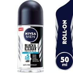 Nivea Men Deo Roll On Invisible Fresh Black & White 50 ml
نيفيا للرجال مزيل عرق رول أون إنفيزيبل فريش بلاك آند وايت 50 مل