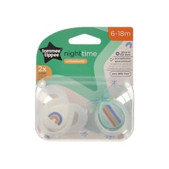 Tommee Tippee Night Time Soothers 2pcs 6-18M (3629)