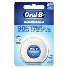Oral-B Dental Floss Essential Unwaxed 50m
أورال-بي إسينشيال فلوس خيط أسنان غير مشمع 50م