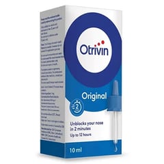 Otrivin Adult Nasal Drops 10 ml
أوتريفين 0.1% نقط للانف للبالغين 10 مل