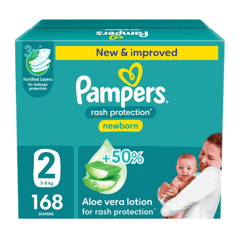 Pampers (2) Newborn 3-8Kg Giant Box 168 Diapers