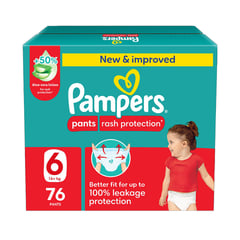 Pampers Baby Pants (6) 16-21 Kg 76 Diapers
بامبرز كلوت بالصبار (6) 16-21 كجم عبوة ضخمة 76 حفاضة