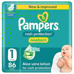 Pampers Size (1) New Born 2-5 Kg Mega Pack 86 Diapers