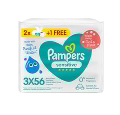Pampers Sensitive 2+1 Packs 168 Wipes