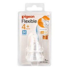 Pigeon 4+ Months Minimizes colic Flexible Nipple 2 Pcs
بيجون حلمة مرنة من سن 4 شهور وأكثر مضادة للمغص 2 قطعة وسط