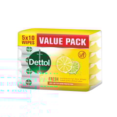 ديتول مناديل مبللة مضادة للبكتيريا انتعاش 5 × 10