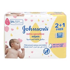 Johnson’s Extra Sensitive 98% Pure Water 168 Baby Wipes