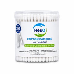 Resq Cotton Ear Buds 200 Buds
ريسكيو أعواد قطن للأذن 200 عود