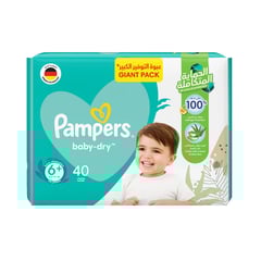 buy بامبرز مقاس 6 + بيبي دراي- عبوة ميجا (40 حفاضة)