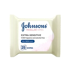 Johnson`s Micellar Wipes Extra-Sensitive Alcohol Free for All Skin Types 25 Wipes